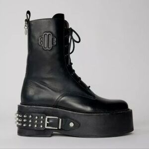 Maje Ranger Ankle Boots With Punk Details SZ  10.5